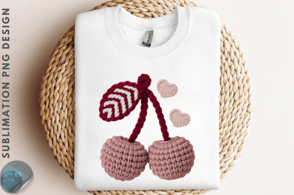 Download Faux Crochet Valentines Day Cherry Subli - Valentines day Collection