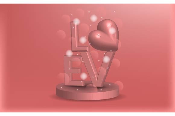 Download 3D Love Podium Promotion Valentines Day - Valentines day Collection