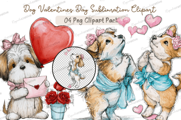 Download Dog Valentines Day Clipart,Whimsical Dog - Valentines day Collection
