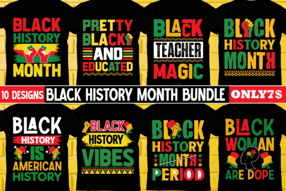 Download Black History Month T-shirt Design Bundl - Shirt Collection