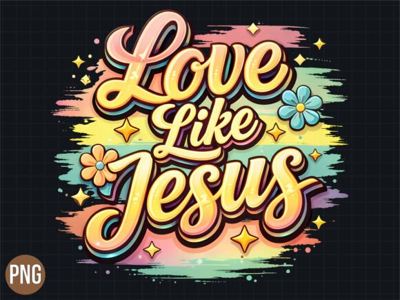 Download Retro Love Like Jesus Floral PNG Shirt - Shirt Collection