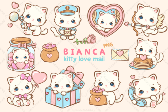 Download Kawaii White Cat Valentines Day - Valentines day Collection