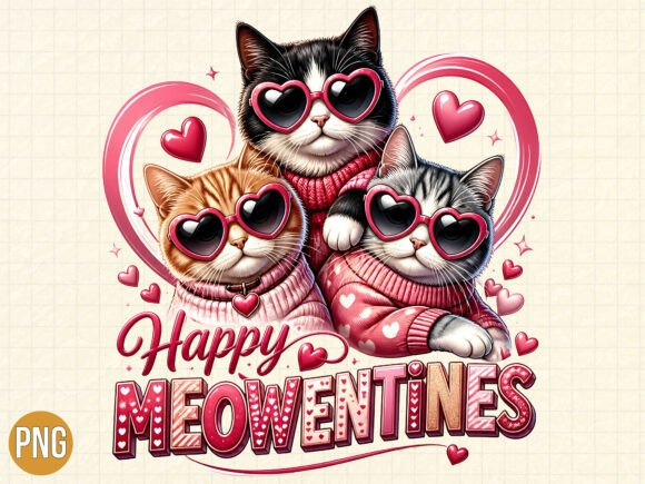 Download Cute Cat Happy Valentines Day PNG Shirt - Shirt Collection
