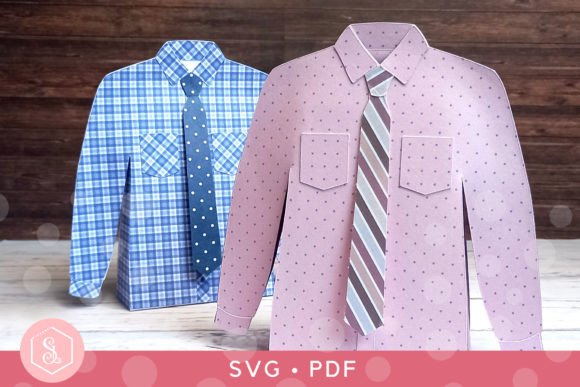 Download Shirt Favour Box SVG + PDF Template - Shirt Collection