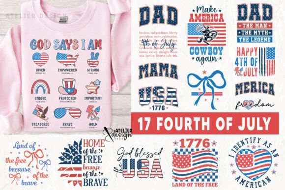 Download 17 Retro 4th of July PNG Bundle, Tshirt - Shirt Collection