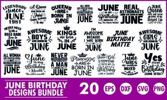 Download June Birthday SVG Designs Bundle T Shirt - Shirt Collection