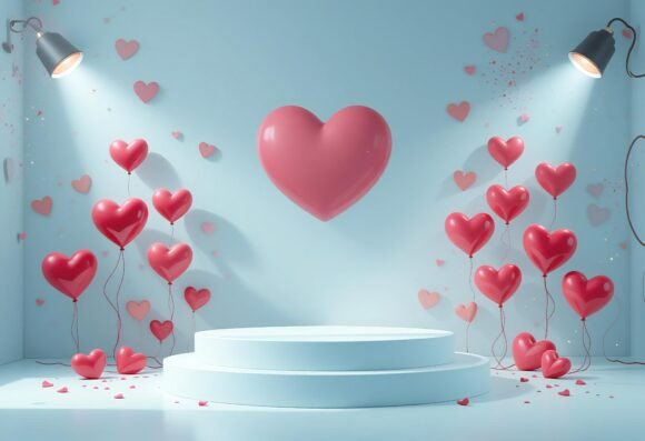 Download 3D Valentines Day Podium Background - Valentines day Collection
