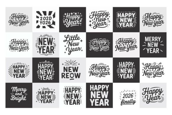 Download Happy New Year 2026 SVG Bundle, Tshirt - Shirt Collection