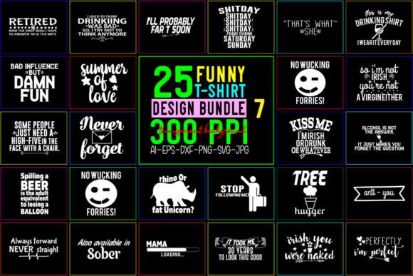 Download Funny SVG Bundle / T-Shirt Bundle - 07 - Shirt Collection